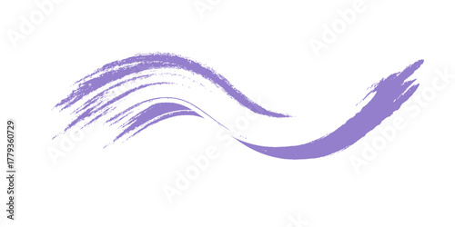 White brush stroke on lilac background artistic graphic design element for creative projects decorative grunge effect abstract background