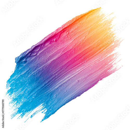 Colorful Paint Stroke Showcasing Vibrant Shades of Pink, Orange, and Blue on ...