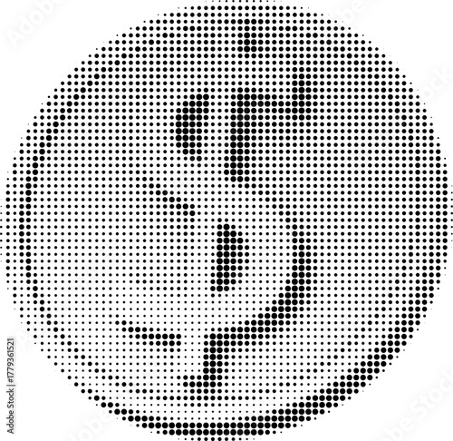 dollar coin halftone icon