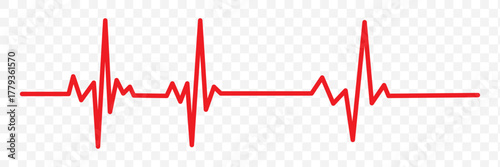 Heartbeat rhythm line illustration on white background representing health and medicine