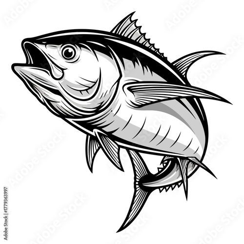 tuna fishing illustration logo vector image t shirt