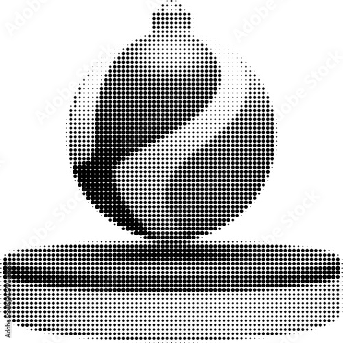 christmas ball podium halftone icon