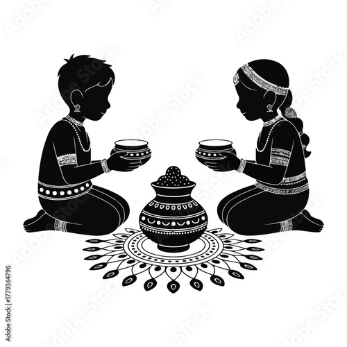 Cute cartoon vector illustration of Hindu god Ganesha in a fun artistic design