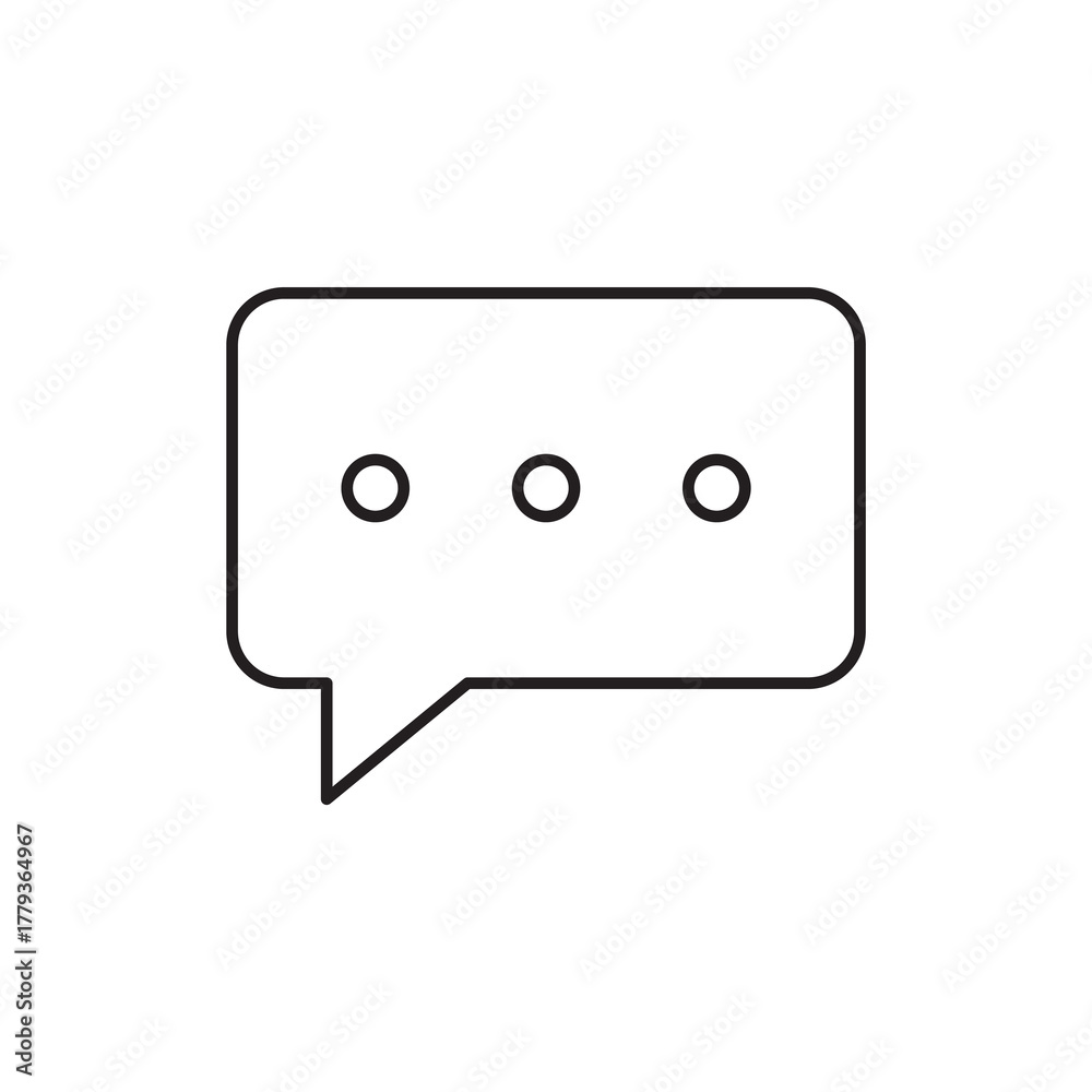 Naklejka premium Simple Ellipsis Chat Message Outline Icon