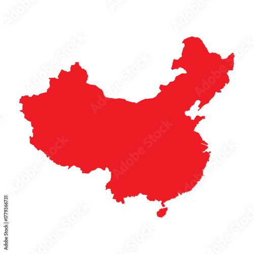 China red map. China map vector. China map on white background