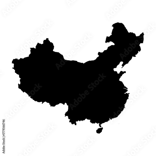 China silhouette map. China map vector. China map on white background