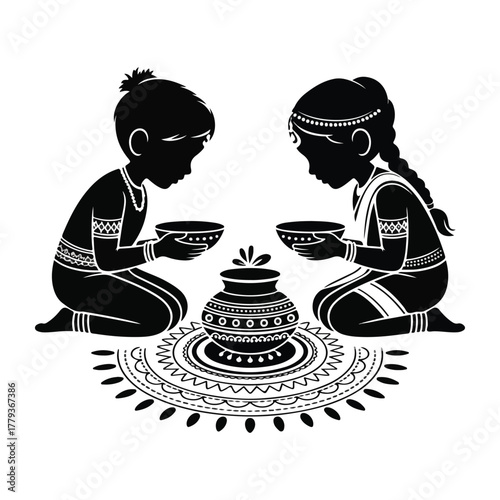 Cute cartoon vector illustration of Hindu god Ganesha in a fun artistic design