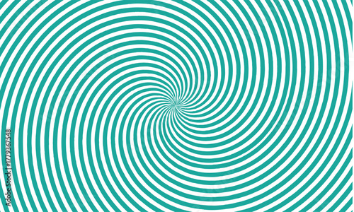 Mesmerizing teal and white swirling hypnotic spiral vortex pattern background