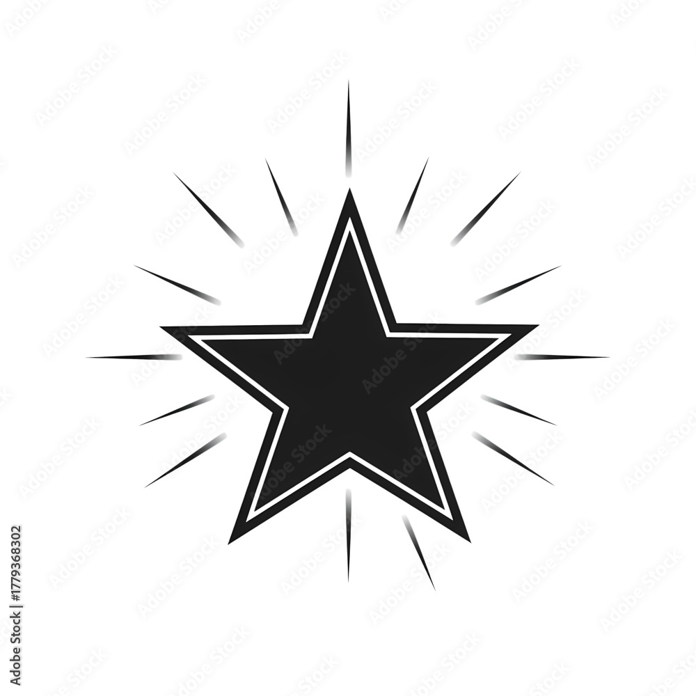 Fototapeta premium Radiant starburst emblem shining bright, symbolizing achievement, excellence, and award-winning success for modern branding projects