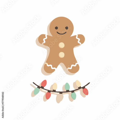 gingerbread man on white background