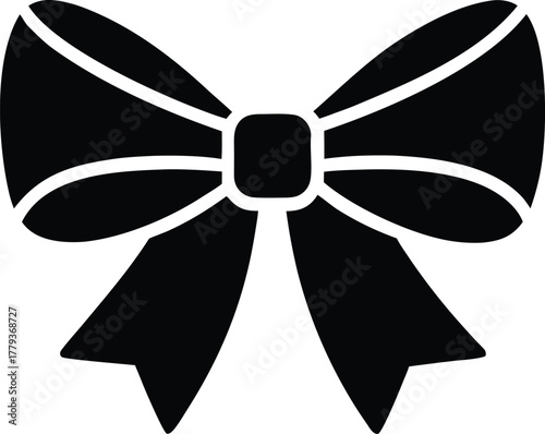  ribbon bow logo icon silhouette vector illustration