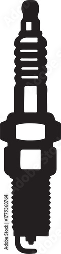 spark plug icon clean silhouette vector illustration