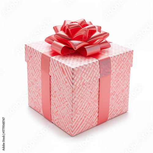 Colorful Pink Gift Box With Shiny Ribbon Ready for Celebration.