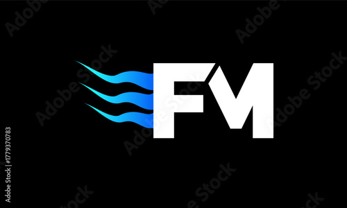 Creative FM Letter Logo Design Template