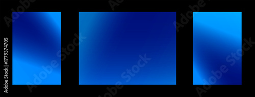A set of vibrant blue and light blue gradients on a black background, suitable for design and art projects.