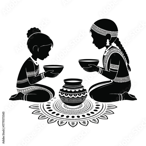 Cute cartoon vector illustration of Hindu god Ganesha in a fun artistic design