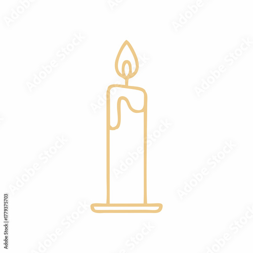 burning candle on a white background