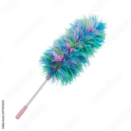 Colorful Duster Used for Cleaning Colorful Feathers in a Bright Indoor Setting.