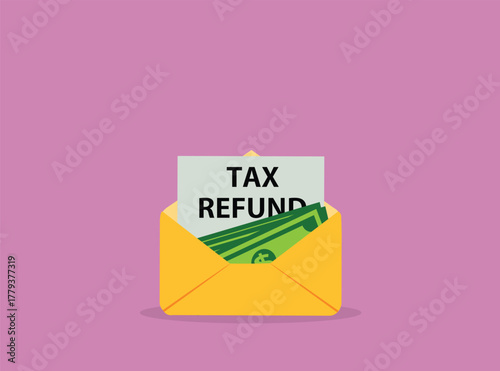 Tax refund illustration ,envelope
