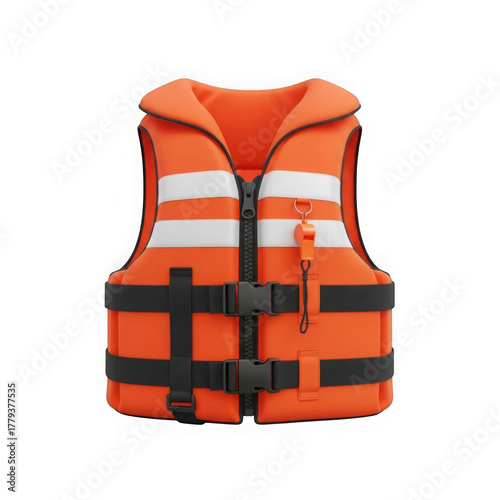 Orange life vest isolated on transparent background