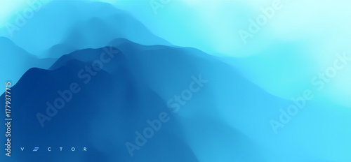Blue abstract ocean seascape. Sea surface. Water waves. Nature background. Vector illustration for banner, flyer, poster, cover or brochure.