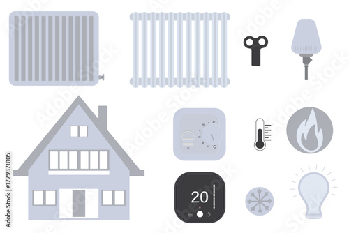 a set of icons representing home comfort and energy efficiency