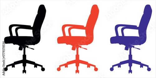 Modern Office Chair Icon Vector on Trendy Design. Minimalist graphic element symbolizing Workplace, Comfort, Productivity, Ergonomics, Business, and Corporate Setup. Perfect for furniture stores.