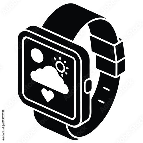 smartwatch dashboard  an isometric vector screen o
