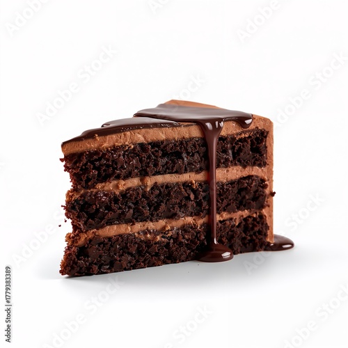 chocolate cake isolated on white