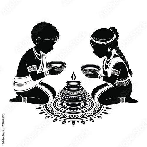 Cute cartoon vector illustration of Hindu god Ganesha in a fun artistic design