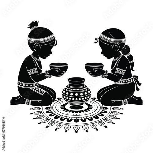 Cute cartoon vector illustration of Hindu god Ganesha in a fun artistic design