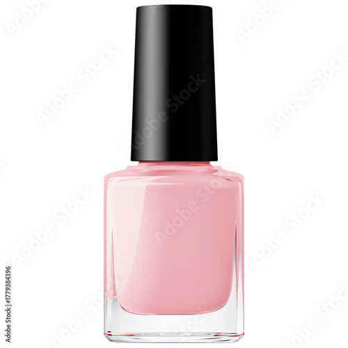 Elegant Pink Nail Polish Bottle on a Clean Surface Ready for Use in a Manicur...