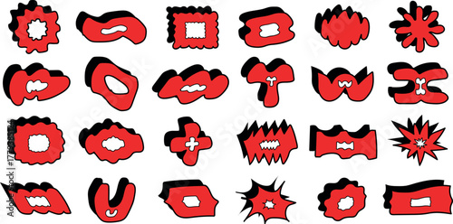 Brutalist Abstract Red Geometric Shapes & Modular Grid Systems — A Contemporary Fusion of Bauhaus, Swiss Aesthetics, Memphis Patterns, and Primitive Graphic Elements