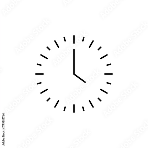 Minimal Analog Watch Face Outline Line Icon