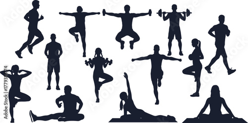Fitness, Exercise, Workout, Training, Sport, Athlete, Body, Health, Strength, Motion, Yoga, Stretch, Gym, Activity, Silhouette