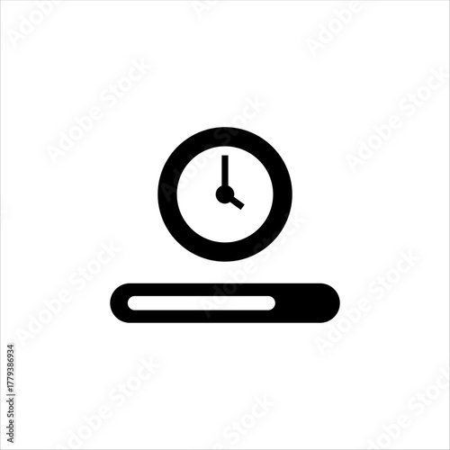 Loading Time Clock Status Bar Solid Icon