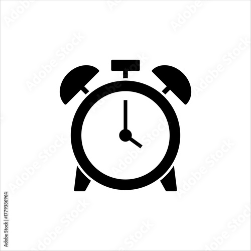 Retro Twin Bell Alarm Clock Solid Fill Icon