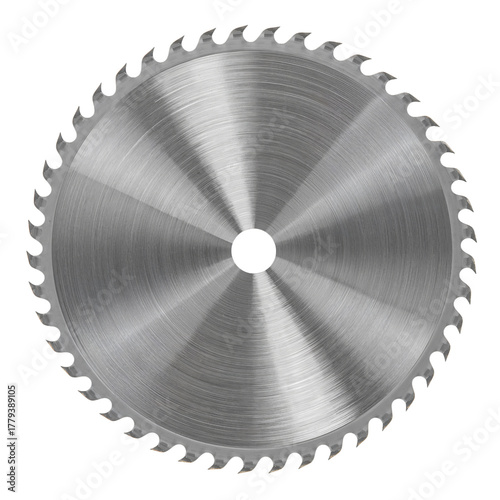 Circular Saw Blade Resting on a White Background, Showcasing Sharp Teeth and ...