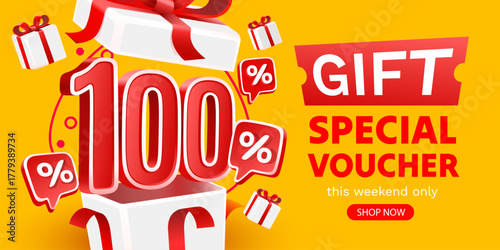 Gift special voucher 100 offer banner.