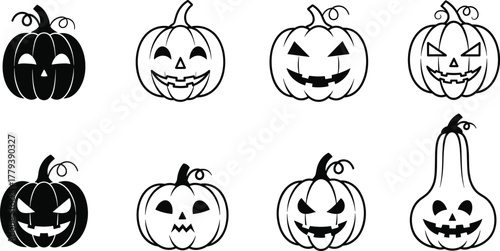 Halloween, Pumpkin, Jackolantern, Face, Carved, Scary, Spooky, Horror, Autumn, Night, Holiday, Celebration, Symbol, Design, Illustration