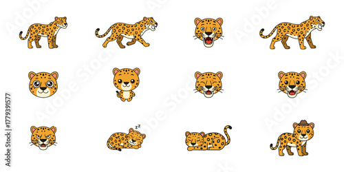 Cartoon Leopard Illustrations Collection