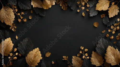Luxury thanksgiving celebration template dark background with elegant golden touch
