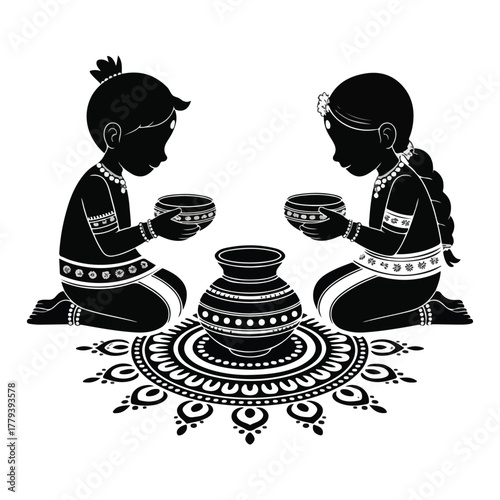 Cute cartoon vector illustration of Hindu god Ganesha in a fun artistic design