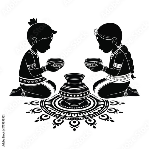 Cute cartoon vector illustration of Hindu god Ganesha in a fun artistic design