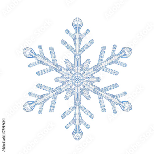 Unique Snowflake Design With Intricate Details and a Shimmering Appearance on...