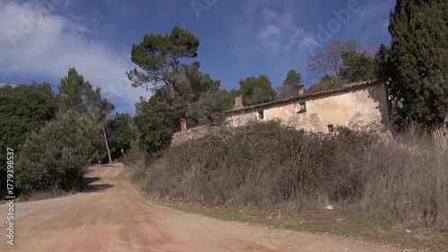  Can Robert road dirt path stone old gimbal La Mola traveling