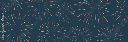 Banner mit einem bunten Feuerwerk.
