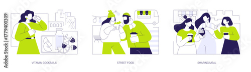 Eating out isolated cartoon vector illustrations se