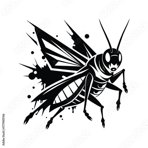 vector illustration of a grasshopper