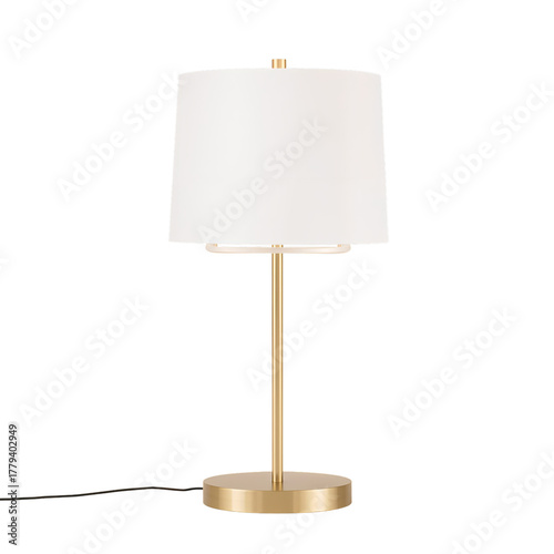 Stylish Gold Table Lamp With a White Shade for Modern Home Decor and Lighting...